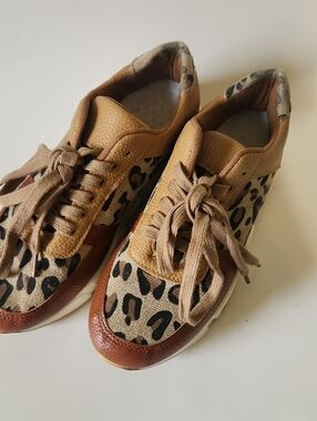 Leopard Print Brown Casual Women's Sneakers